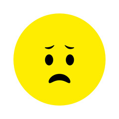 Sad face. Emoji icon vector. Emoticon sign. Negative emotions. Vector illustration.