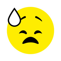 Tired sad face. Emoji icon vector. Emoticon sign. Negative emotions. Vector illustration.