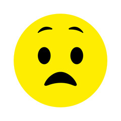 Sad face. Emoji icon vector. Emoticon sign. Negative emotions. Vector illustration.