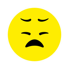Sad face. Emoji icon vector. Emoticon sign. Negative emotions. Vector illustration.