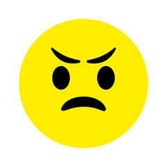 Angry sad face. Emoji icon vector. Emoticon sign. Negative emotions. Vector illustration.