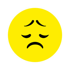 Sad face. Emoji icon vector. Emoticon sign. Negative emotions. Vector illustration.