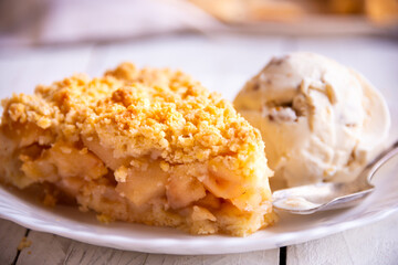 Apple pie, traditional homemade fruit cake with cinnamon