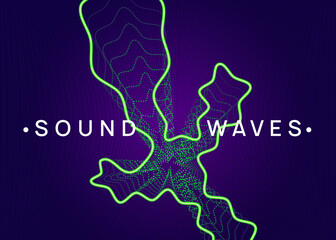 Neon music flyer. Electro dance dj. Electronic sound fest. Techn