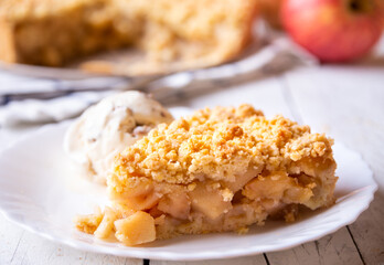 Apple pie, traditional homemade fruit cake with cinnamon