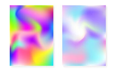 Hologram gradient background set with holographic cover.