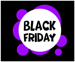 Black Friday Design Vector day 29 November Holiday advertising abstract Sale Purple And White illustration with Black background
