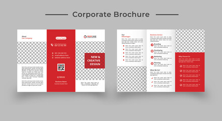 Corporate Business Trifold Brochure Design Template. Design Template Geometric shape used for business Trifold Brochure layout. Corporate Brochure, Business Brochure, A4 with Bleed, Print Ready