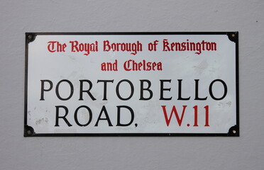 Portobello Road Street Sign in London, UK