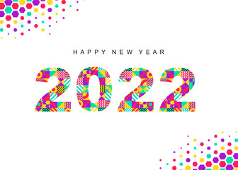 colorful new year 2022 greeting design