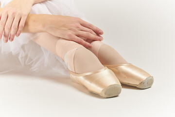 ballerina feet posing fashion exercise dance light background