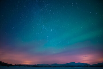 aurora borealis northern lights in Swedish lapland 