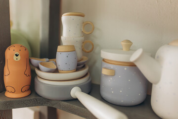 Wooden eco toys. Colofrul different children toys