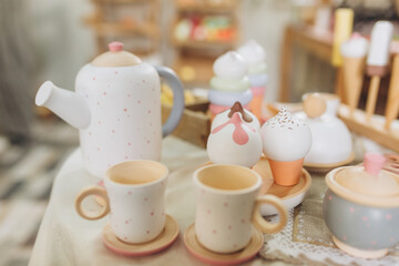 Wooden eco toys. Colofrul different children toys