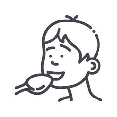 Child eating sign isolated on transparent background