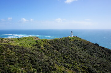 Cape Reinga Lighthouse is popular tourist destination in the  northern point of New Zealand
