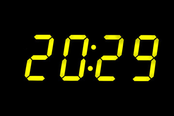 eighties fluo yellow alarm clock digits overlay