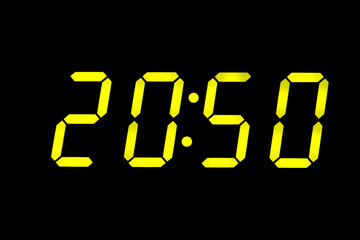 eighties fluo yellow alarm clock digits overlay
