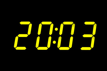 eighties fluo yellow alarm clock digits overlay