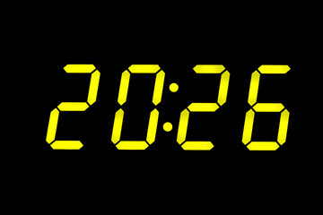 eighties fluo yellow alarm clock digits overlay