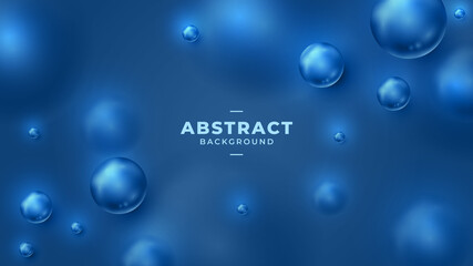 Abstract blue vector background with bubble sphere.