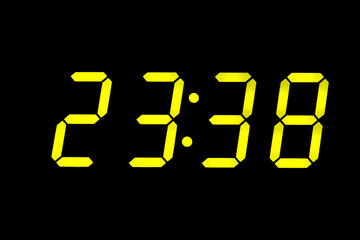 eighties fluo yellow alarm clock digits overlay