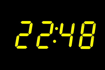 eighties fluo yellow alarm clock digits overlay