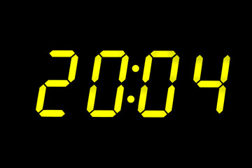 eighties fluo yellow alarm clock digits overlay