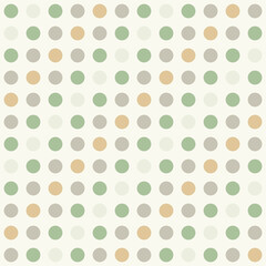 Fototapeta na wymiar Polka Dot Pattern. Green, Brown and Gray Color Dot on Cream background. Seamless Background for graphic design, fabric, textile, fashion. Color Trend 2022.