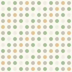 Polka Dot Pattern. Green, Brown and Gray Color Dot on Cream background. Seamless Background for graphic design, fabric, textile, fashion. Color Trend 2022.