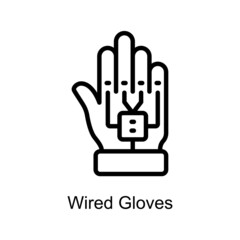 Wired Gloves Trendy icon isolated on white and blank background for your design