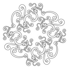 Coloring book for children and adults.Hand-drawn decorative element. Vector illustration. Black and white