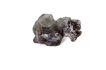 macro mineral fluorite stone on white background