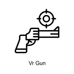 Vr Gun Trendy icon isolated on white and blank background for your design