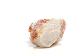 Macro mineral stone Tourmaline in the breed a white background