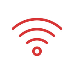 Wifi wireless vector icon. Red symbol