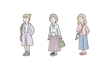 女の子のファッションイラスト