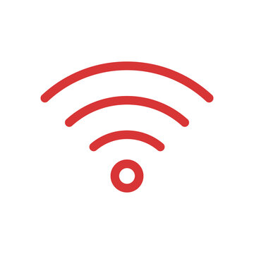 Wifi wireless vector icon. Red symbol