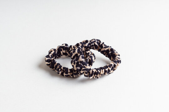 Soft elastic bands for hair. Hair clips with leopard print 