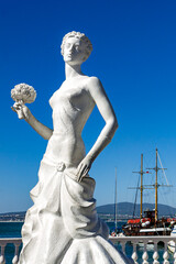 statue of a woman white bride