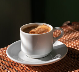 Cup A Coffee On Bamboo Placemat