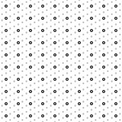 Square seamless background pattern from black stop media symbols are different sizes and opacity. The pattern is evenly filled. Vector illustration on white background