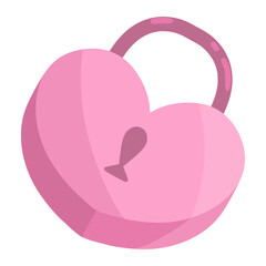 love lock for wedding color illustration