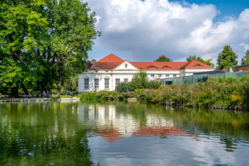 See, Öffentlicher Kurpark, Bad Kösen, Naumburg an der Saale, Sachsen Anhalt, Deutschland 