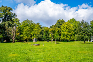 Fototapeta premium Öffentlicher Kurpark, Bad Kösen, Naumburg an der Saale, Sachsen Anhalt, Deutschland