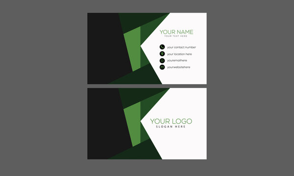 Creative green business card design template
