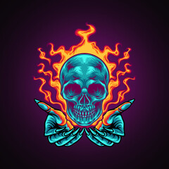 Burning Hands and Skull