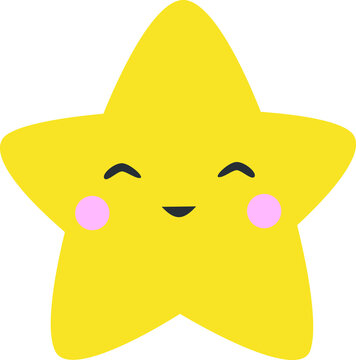 Vector smiling twinkle star icon with a baby face