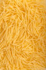 Top view of raw vermicelli pasta as an original background