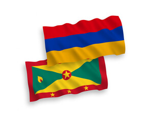 Flags of Grenada and Armenia on a white background